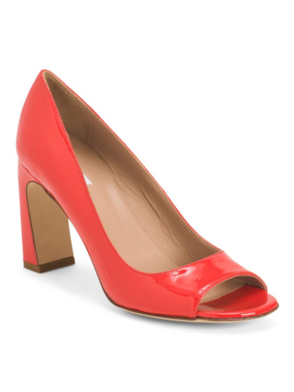 LK BENNETT Made In Italy Patent Leather Harper Peep Toe Court Pump Sandals